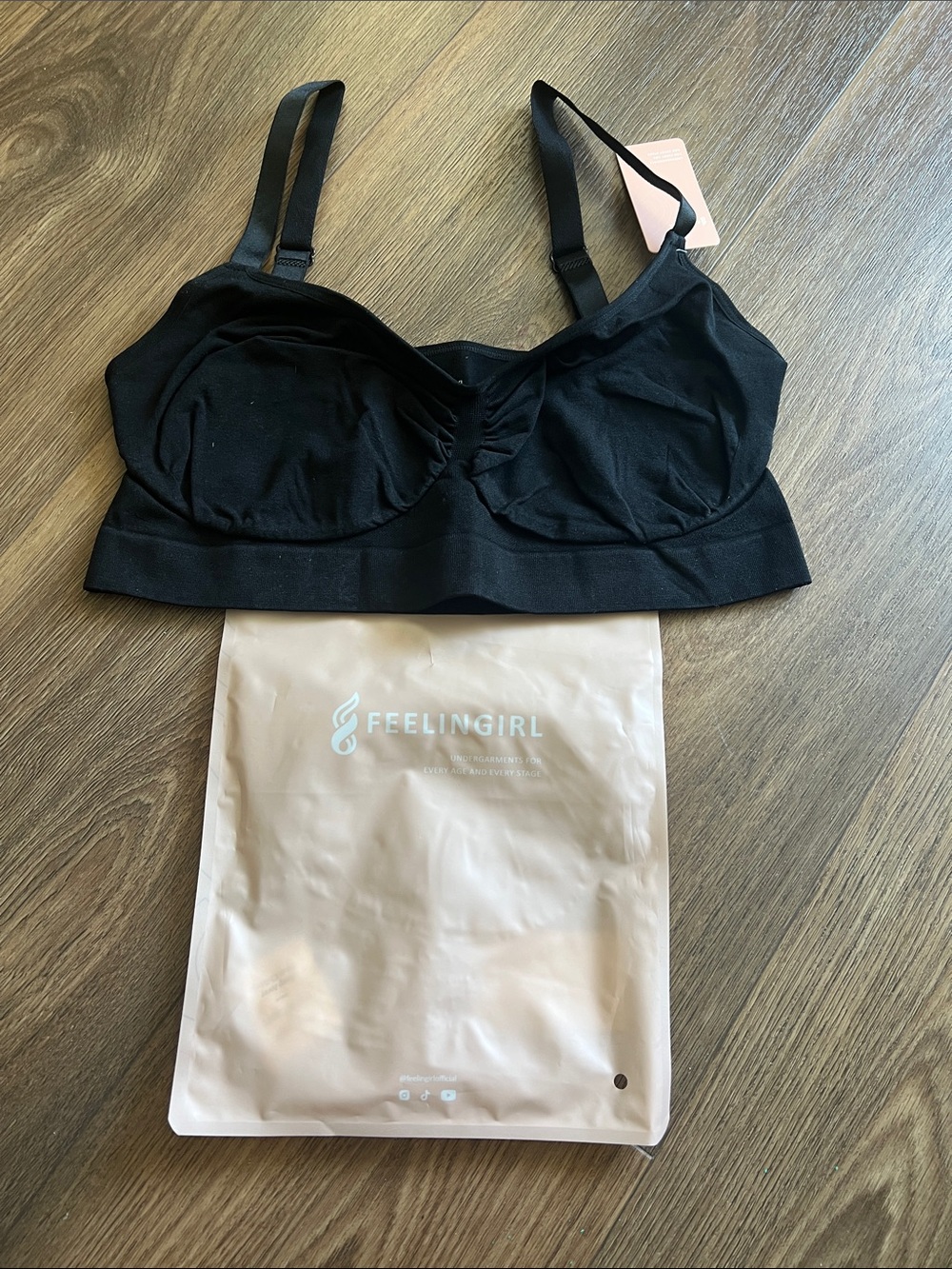 Black Wireless Bra with Supportive Cups